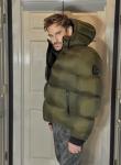 NWT OVERSTUFFED MEN’S  RUDSAK DANIEL PUFFER DOWN JACKET LIGHT OLIVE GREEN