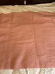 c1950s Hudson's Bay Company 1.5 point pink wool blanket, orange label, 38 x 58