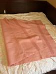 c1950s Hudson's Bay Company 1.5 point pink wool blanket, orange label, 38 x 58