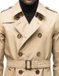 Nobis Men’s Camden Trench Coat Size Medium Tan Beige Button Jacket Luxury Canada