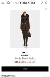 RUDSAK Moda Down Parka Brown Faux Fur Trim Belted Removable Hood Women