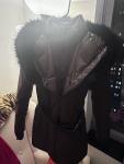 RUDSAK Moda Down Parka Brown Faux Fur Trim Belted Removable Hood Women