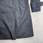 Hudson’s Bay Company Women’s Belted Trench Coat Black Size 4 Striped Lining 