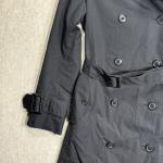 Hudson’s Bay Company Women’s Belted Trench Coat Black Size 4 Striped Lining 