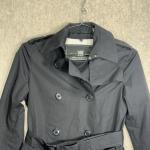Hudson’s Bay Company Women’s Belted Trench Coat Black Size 4 Striped Lining 