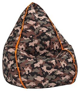 Gouchee Home Beanbag Camo Bean Bag Chair for Kids and Adults - Bean Bag Couch for Indoor Living Spaces - Cozy, Stylish, and Comfy Lazy Sofa Chair for Reading, Gaming, and More - Olive, X-Large
