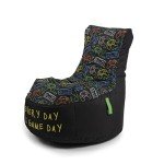Gouchee Home Gaming Swing Everyday is Game Day Bean Bag Chair Filling Included Black