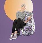 Gouchee Home Malibu Bean Bag Chair, Purple/Lila - Bean Bag Couch for Kids and Adults - Sofa Chair for Indoor Living Spaces - Cozy and Stylish Comfy Chair for Reading, Gaming, and More - X-Large