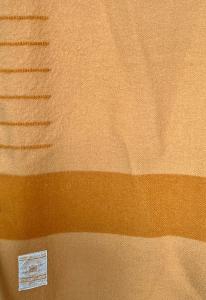 Hudson's Bay 6 Point Blanket Gold Wool Stripe Gold Label Vintage 100 x 94