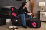 Gouchee Home Beadbox Gaming Bean Bag Chair with High Back, Gaming Sofa with Filling Included for Gamers Pink, X-Large