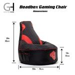 Gouchee Home Beadbox Gaming Bean Bag Chair with High Back, Gaming Sofa with Filling Included for Gamers Pink, X-Large