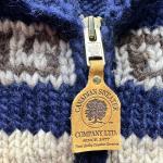 Canadian Wool Eagle Cardigan Hand Knit Cowichan Style Sweater XL Chunky Knit