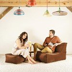 Gouchee Home Rock Velvet Soft Bean Bag Lounger High Back Comfort with Filling Copper, X-Large