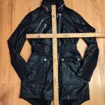 Rudsak Size M Black Belted Trench Coat Women's Asymetrical Motor Cycle 