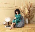 Gouchee Home Fluffy Collection Faux Fur Upholstered Bean Bag Chair - Grey-Sofa Chair for Kids and Adults, Comfy Chair for Bedroom and Living Room Furniture, Lounge Chair, X-Large