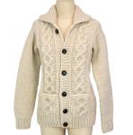 GRANTED SWEATER CO Traditional Canadian Handknit Cable Cardigan Sweater XS