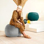 Gouchee Home Plump Velvet Ottoman Multi-Function Vanity Stool Footrest with Filling