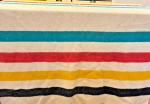 Vintage Hudson’s Bay? 3.5 Point Wool Blanket Cream Striped Twin 59 x 78