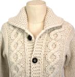 GRANTED SWEATER CO Traditional Canadian Handknit Cable Cardigan Sweater XS