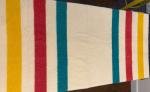 Vintage Hudson’s Bay? 3.5 Point Wool Blanket Cream Striped Twin 59 x 78