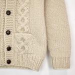 GRANTED SWEATER CO Traditional Canadian Handknit Cable Cardigan Sweater XS