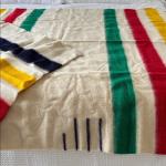 Rare Vintage 1920's Hudson's Bay 4 Point Stripe Blanket 100% Wool Made England
