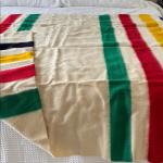 Rare Vintage 1920's Hudson's Bay 4 Point Stripe Blanket 100% Wool Made England