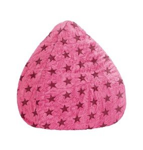 Gouchee Home Fluffy Stars Collection Faux Fur Upholstered Bean Bag Chair, Pink - Sofa Chair for Kids and Adults, Comfy Chair for Bedroom and Living Room Furniture, Lounge Chair, X-Large