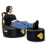 Gouchee Home Beadbox Gaming Bean Bag Chair with High Back, Gaming Sofa with Filling Included for Gamers Pink, X-Large