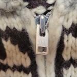 Canadian Sweater Co. Jacket L Gray Brown Wool Cowichan Fair Isle Shawl Collar