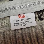 Canadian Sweater Co. Jacket L Gray Brown Wool Cowichan Fair Isle Shawl Collar