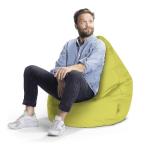 Gouchee Home Brava Collection Contemporary Polyester Upholstered Plush Bean Bag Chair, Lime Green