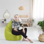 Gouchee Home Brava Collection Contemporary Polyester Upholstered Plush Bean Bag Chair, Lime Green
