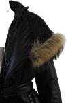 Rudsak Womens Raccoon Fur Trim Hooded Full Zipper Puffer Coat Black Size Medium