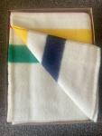 Vtg Hudsons Bay Point Co. 4 Point Blanket Wool Made In England 72x90 Stripe NEW