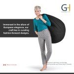 Gouchee Home Easy Collection Bean Bag Chair for Kids and Adults - Ink - Beanbag Couch for Indoor Living Spaces - Cozy Chair, Stylish, and Comfy Lazy Sofa Chair for Reading, Gaming, and More