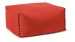 Gouchee Home Chamonix Rectangular Outdoor/Indoor Pouf, Red - Foot Stool, Stuffed Ottoman Bean Bag Chair - Plush, Stylish, Lightweight, and Comfortable Furniture Accessory with Water-Proof Fabric