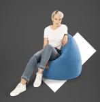 Gouchee Home Easy Collection Contemporary Polyester Upholstered Oversized Bean Bag Chair, Light Blue, x-large
