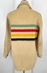 VTG Hudson's Bay Co Wool Point Blanket Jacket Coat Rainbow Stripes button up