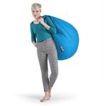 Gouchee Home Easy Collection Contemporary Polyester Upholstered Oversized Bean Bag Chair, Light Blue, x-large