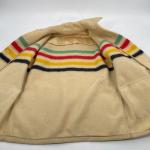 VTG Hudson's Bay Co Wool Point Blanket Jacket Coat Rainbow Stripes button up