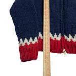 Canadian Sweater Company Wool  Knit Hand Knotted Cowichan Sweater Jacket Sz XS