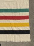 Vtg Hudson’s Bay 3.5 Point Multicolor Stripe Wool Blanket 61x76” England READ