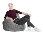 Gouchee Home Fluffy Collection Faux Fur Upholstered Bean Bag Chair - Grey-Sofa Chair for Kids and Adults, Comfy Chair for Bedroom and Living Room Furniture, Lounge Chair, X-Large
