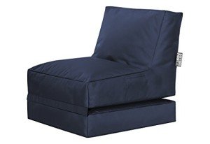 Gouchee Home Twist Brava Bean Bag Chair - Sofa Chair and Lounge - Furniture Grade Oxford Fabric - High-Density Polystyrene Beads - Side Pockets for Convenience - Navy, XL