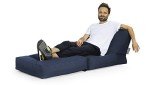 Gouchee Home Twist Brava Bean Bag Chair - Sofa Chair and Lounge - Furniture Grade Oxford Fabric - High-Density Polystyrene Beads - Side Pockets for Convenience - Navy, XL