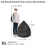 Gouchee Home Fluffy Collection Faux Fur Upholstered Bean Bag Chair - Grey-Sofa Chair for Kids and Adults, Comfy Chair for Bedroom and Living Room Furniture, Lounge Chair, X-Large