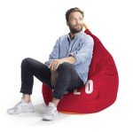 Gouchee Home Yolo Collection Bean Bag Chair for Kids and Adults, Red - Bean Bag Couch for Indoor Living Spaces - Cozy, Stylish, and Comfy Lazy Sofa Chair for Reading, Gaming, and More, X-Large