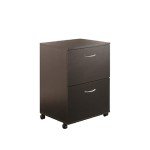 Nexera 2-Drawer Essentials Rolling Filing Cabinet, Black, 19-Inch