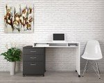 Nexera 3-Drawer Essentials Rolling Filing Cabinet, Black, 19-Inch
